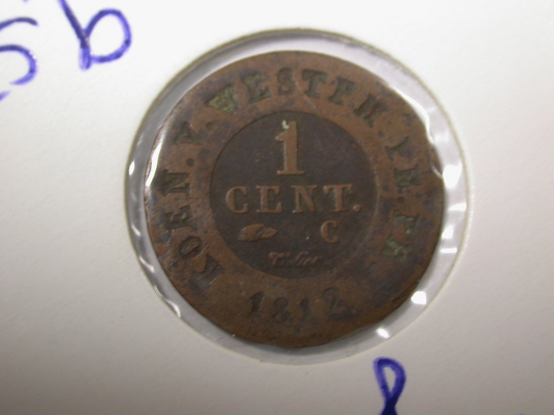 G10 Westfalen 1 Cent 1812 Napoleon in f. ss Originalbilder