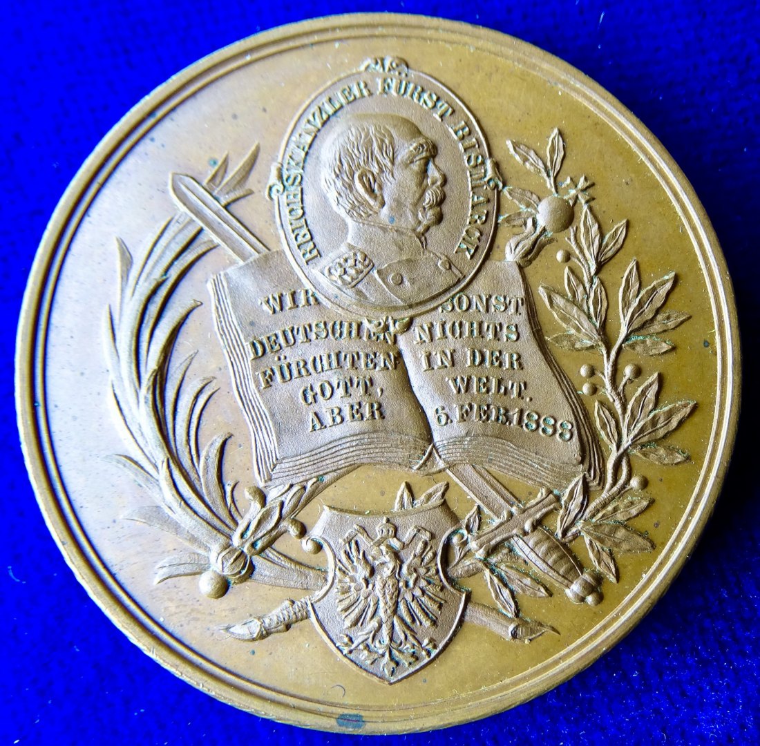  Berlin Reichstag Medaille Bismarcks Rede vom 5. Februar 1888   