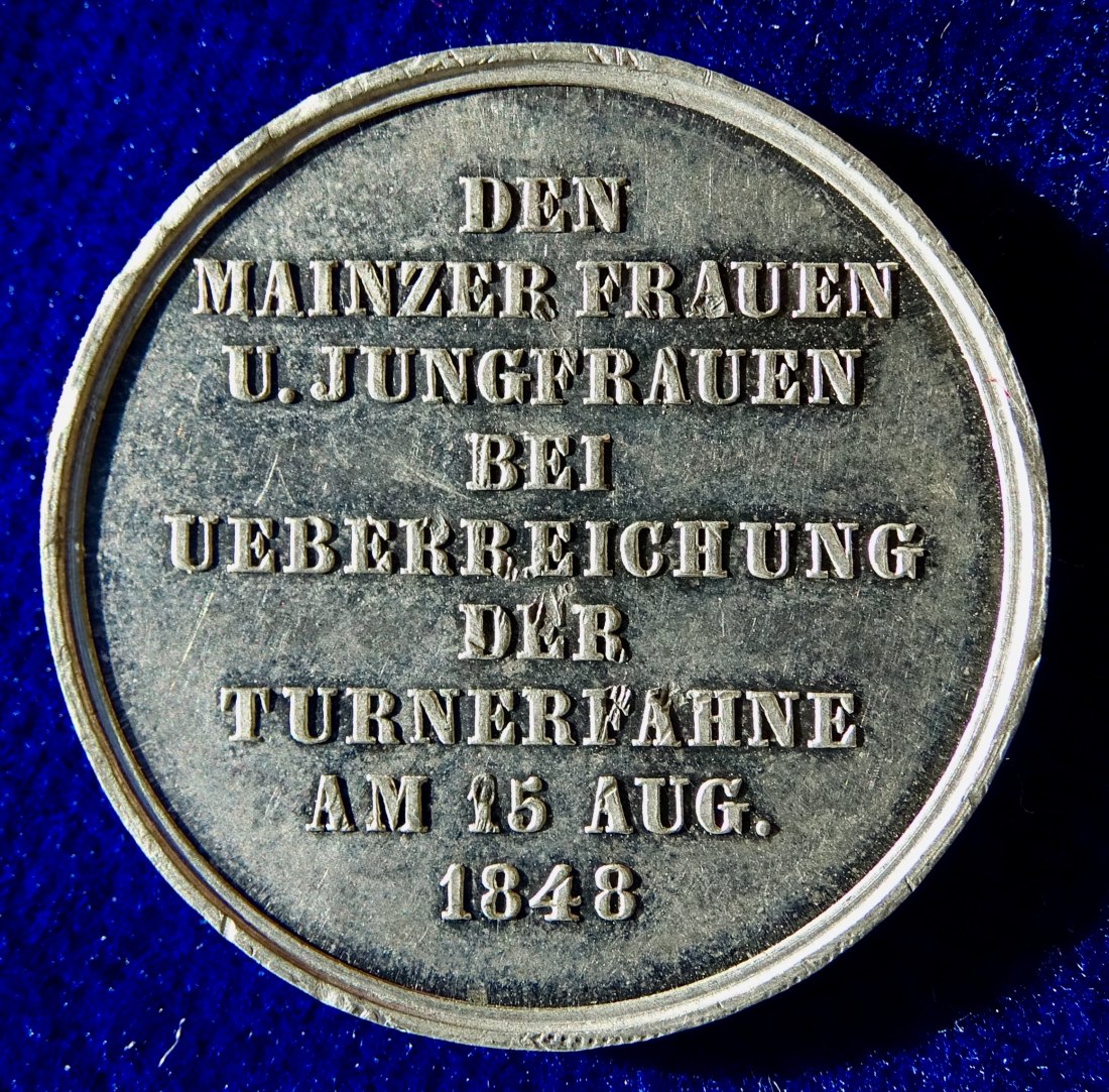  Medaille Mainz, Turnerbewegung in der Revolution, 15 August 1848   