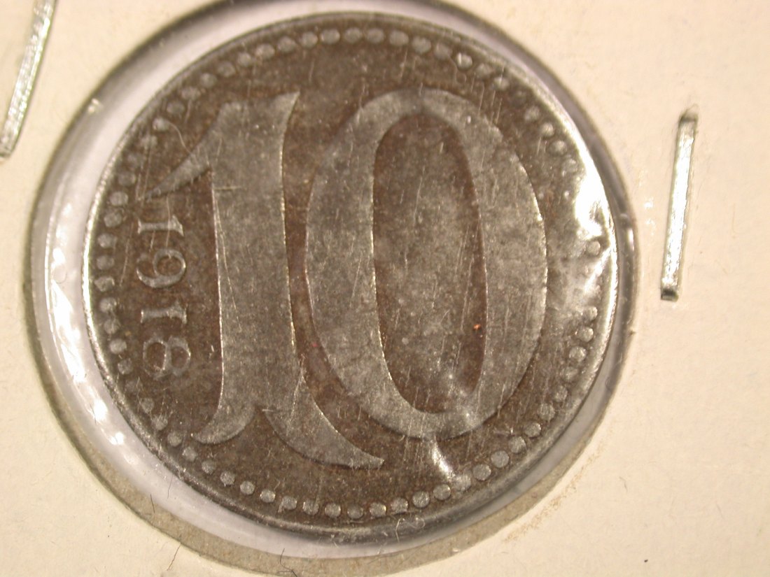  F05  Mainz Notgeld 10 Pfennig 1918 in gutem ss  Originalbilder   