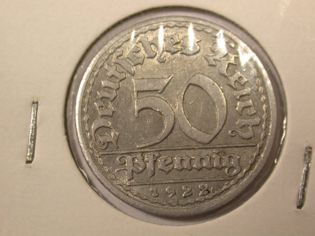  F05  Weimar  50 Pfennig  1922 J in vz  Originalbilder   