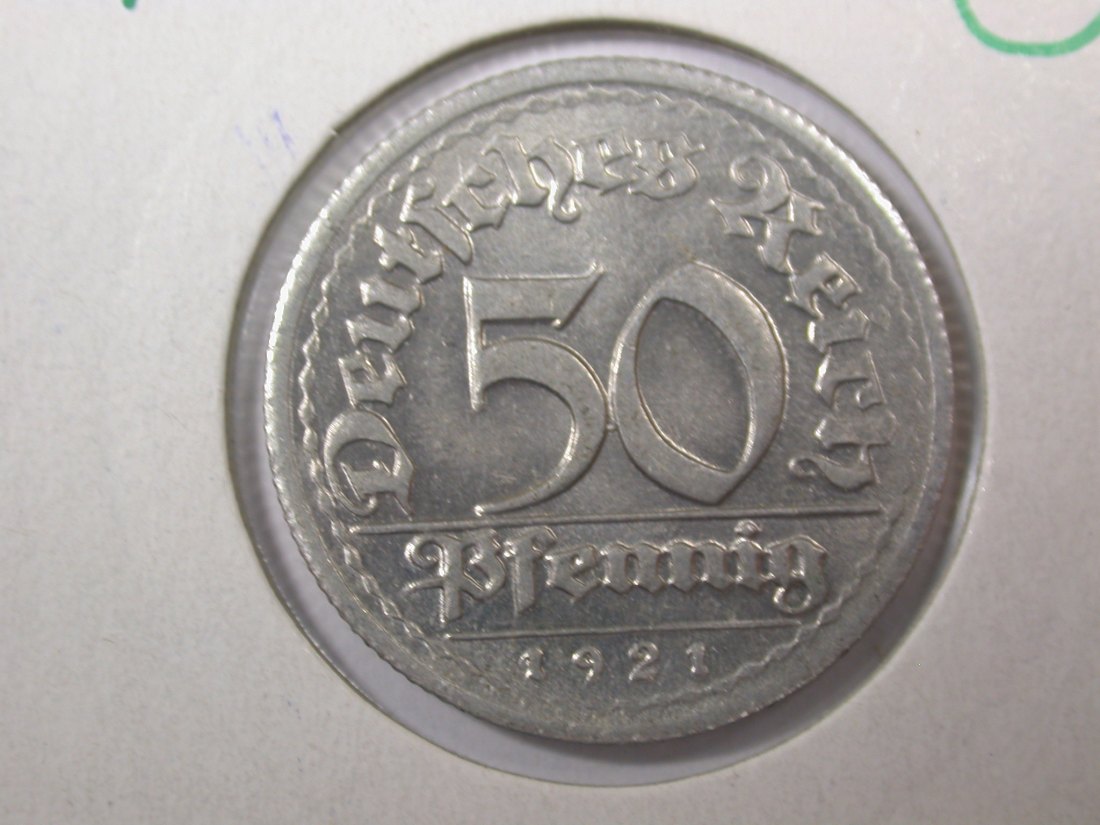  F05  Weimar  50 Pfennig  1921 G in f.st   Originalbilder   