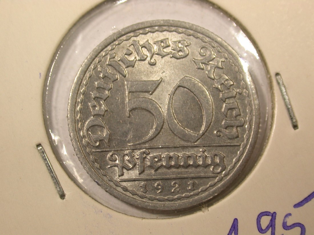  F05  Weimar  50 Pfennig  1921 F in vz-st   Originalbilder   