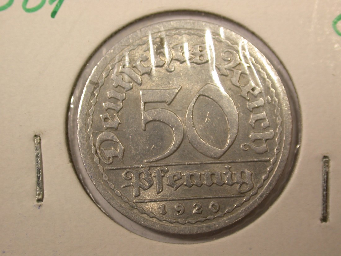  F05  Weimar  50 Pfennig  1920 J in vz/vz-st    Originalbilder   