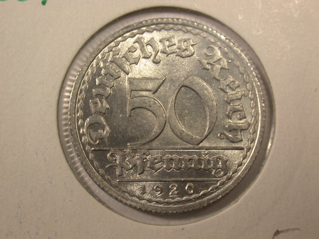  F05  Weimar  50 Pfennig  1920 E in ST     Originalbilder   