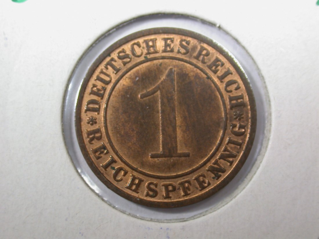 F05 Weimar 1 Reichspfennig 1936 F in vz-st/f.st Originalbilder
