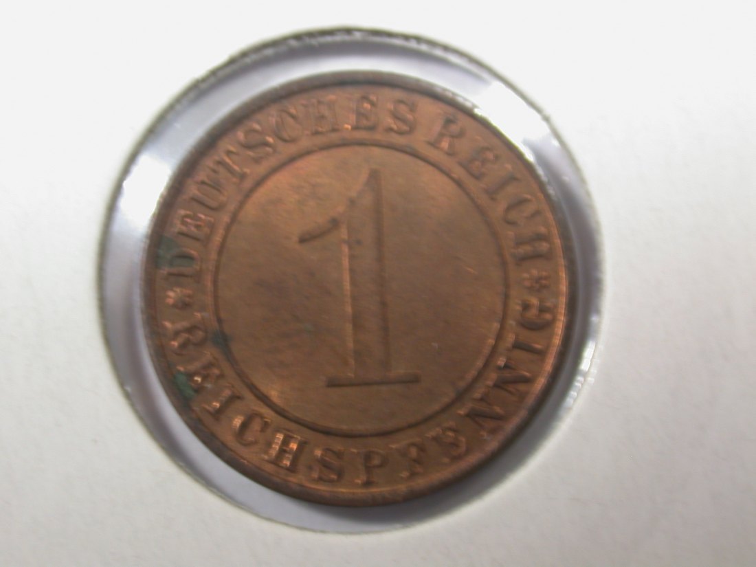 F05 Weimar 1 Reichspfennig 1930 A in f.st Originalbilder