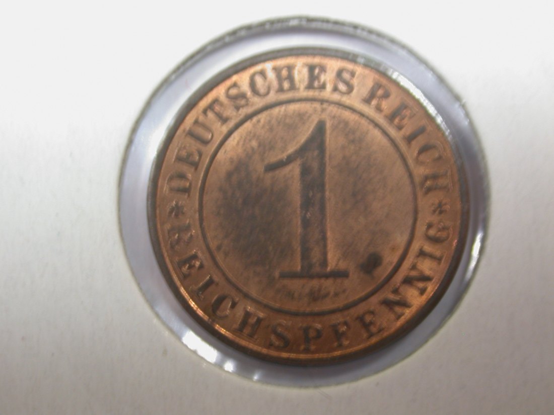  F05  Weimar  1 Reichspfennig  1924 A in vz-st   Originalbilder   