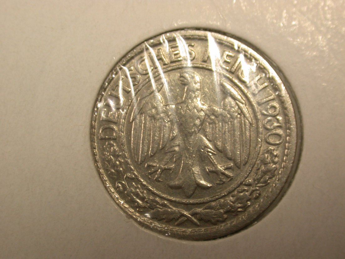  F05  Weimar  50 Pfennig  1930 D in vz-st  Originalbilder   