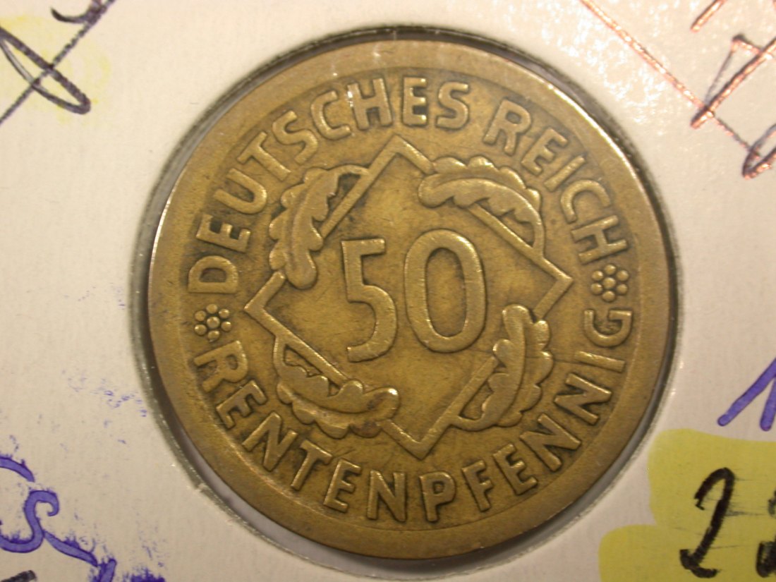  F05  Weimar  50 Renten Pfennig  1924 D in  ss-vz   Originalbilder   