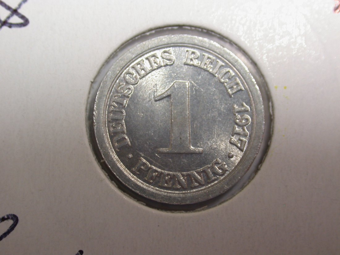  F05  KR  1 Pfennig 1917 A  Alu  in f.ST   Originalbilder   