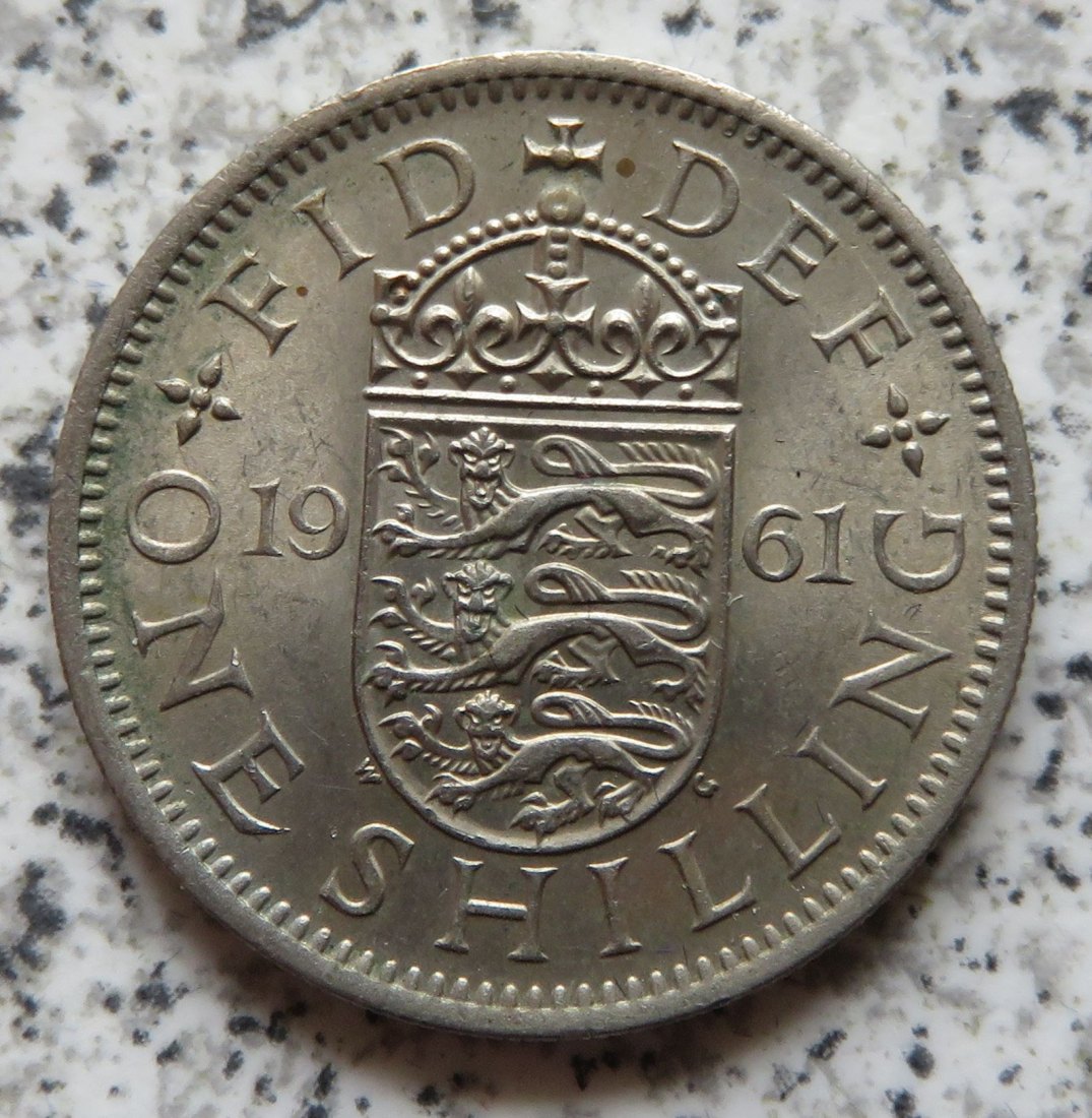  Großbritannien 1 Shilling 1961, Englisch, Erhaltung (2)   