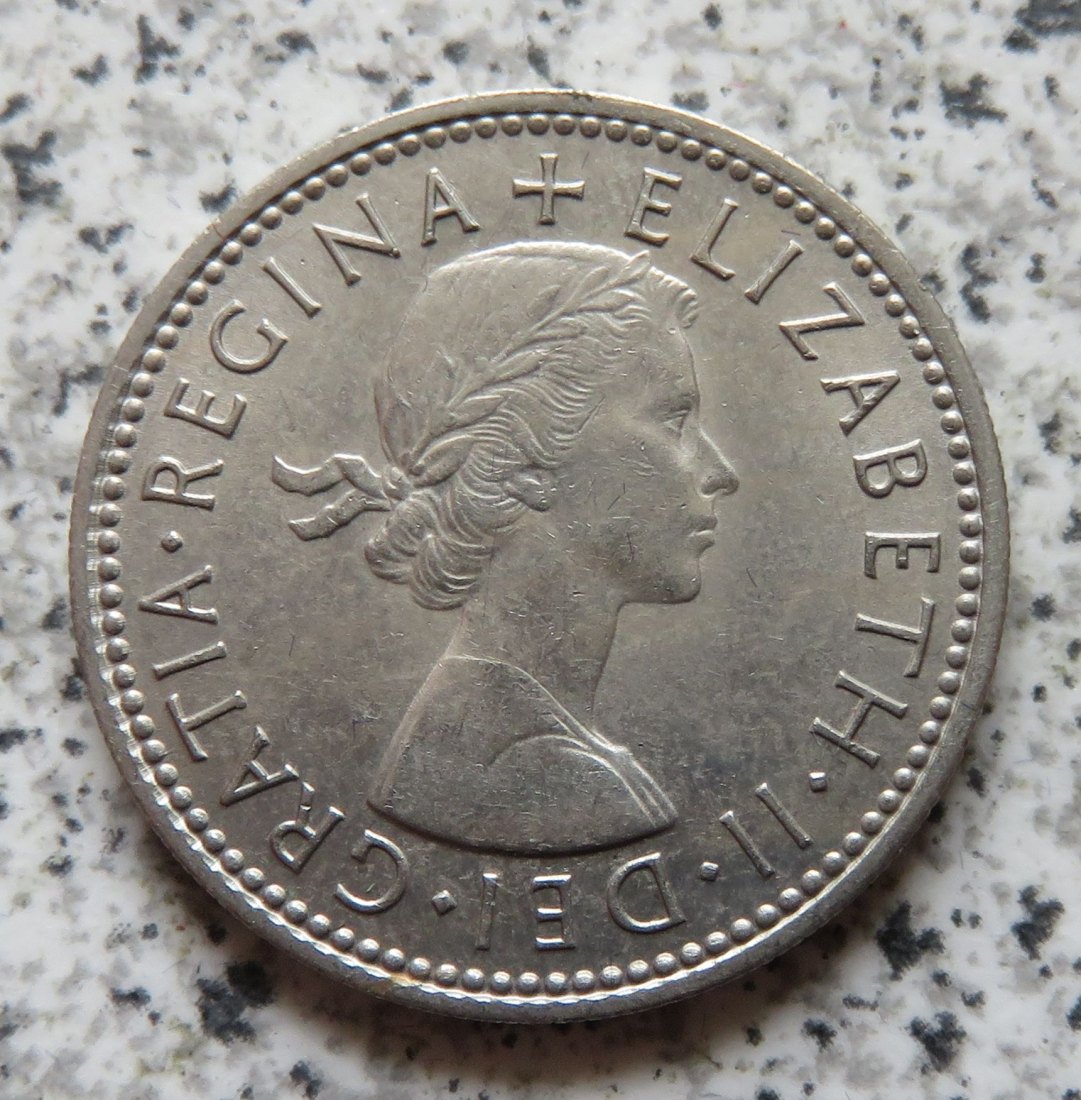  Großbritannien 1 Shilling 1963, Englisch, besser   