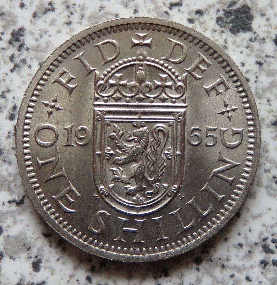  Großbritannien 1 Shilling 1965, Schottisch, Erhaltung (2)   