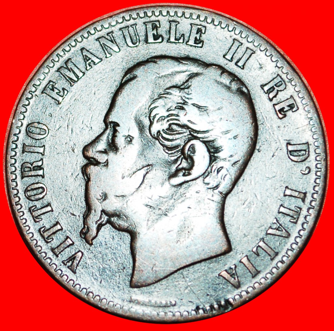  Ⰶ FRANCE: ITALY ★ 10 CENTESIMES 1863! VICTOR EMMANUEL II (1861-1878) LOW START ★ NO RESERVE!   