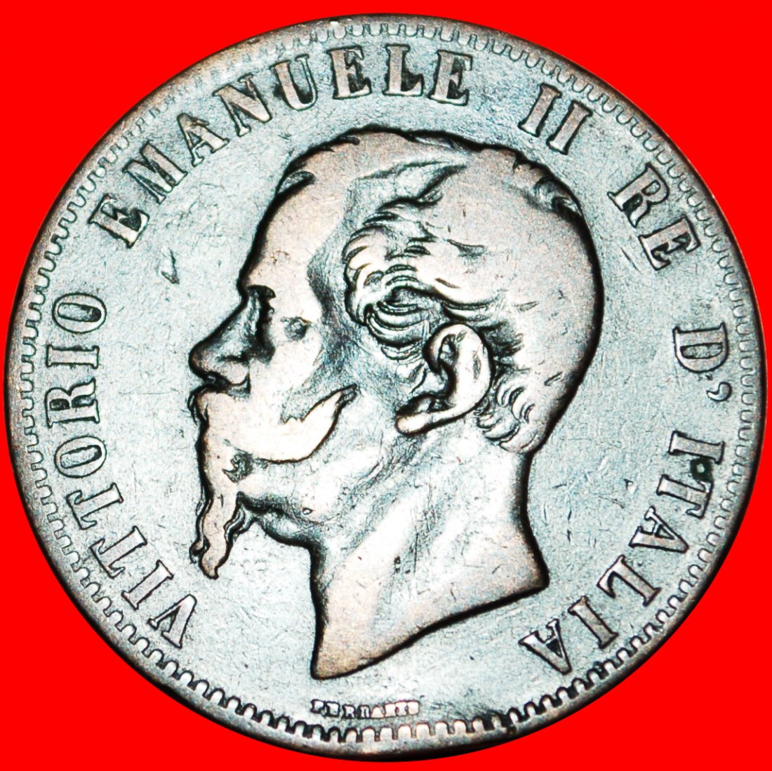  Ⰶ 2 SOLD FRANCE: ITALY ★10 CENTESIMOS 1867OM! VICTOR EMMANUEL II (1861-1878) LOW START ★ NO RESERVE!   