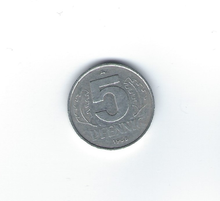  DDR 5 Pfennig 1968   