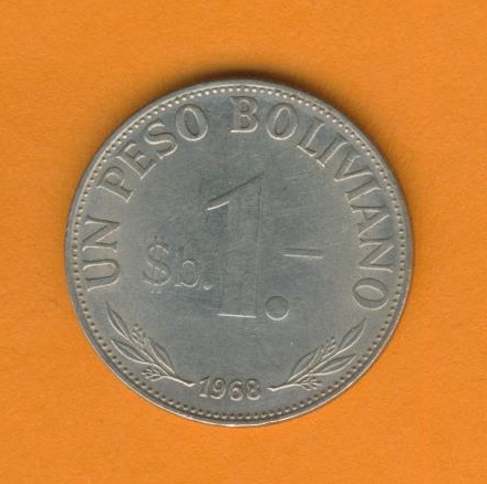  Bolivien 1 Peso Boliviano 1968   