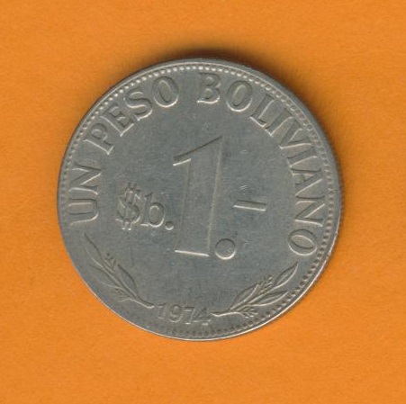  Bolivien 1 Peso Boliviano 1974   