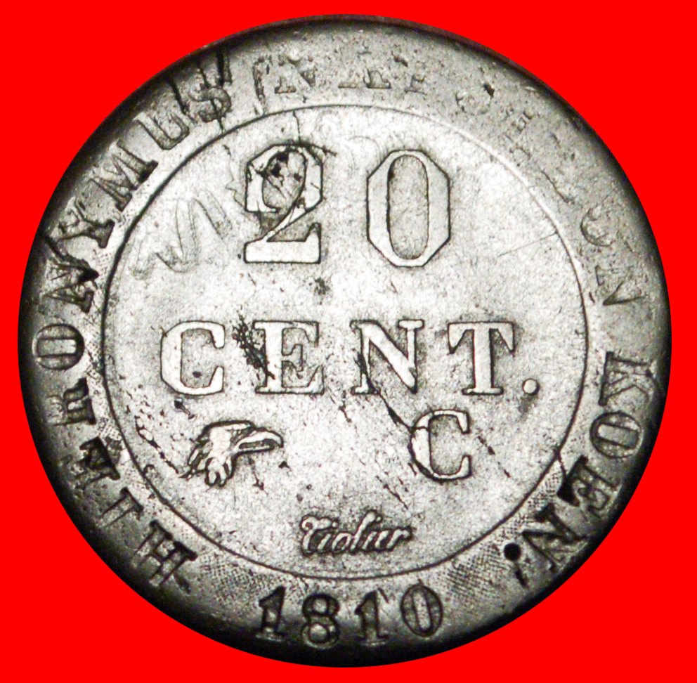  * WESTPHALEN (1808-1812): DEUTSCHLAND ★ 20 CENTIMES 1810C SILBER! UNGEWÖHNLICH! OHNE VORBEHALT!   