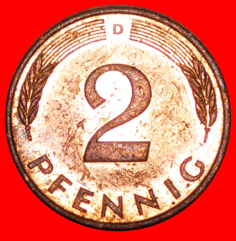  * OAK (1950-2001): GERMANY ★ 2 PFENNIG 1989D MINT LUSTRE! TO BE PUBLISHED! LOW START★ NO RESERVE!   