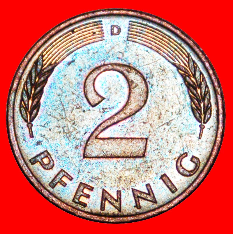  * EICHE (1950-2001): DEUTSCHLAND ★ 2 PFENNIG 1991D! VERÖFFENTLICHT WERDEN! OHNE VORBEHALT!   