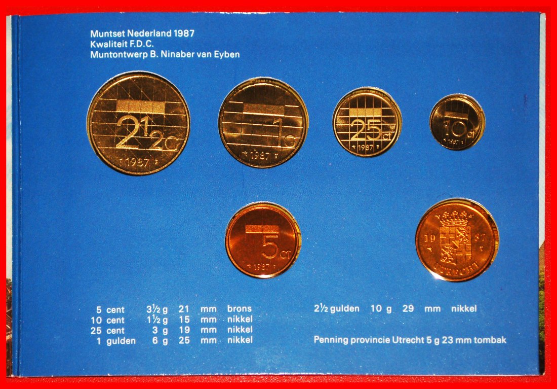* BEATRIX (1980-2013): NIEDERLANDE ★ FDC 1987 (5 MÜNZEN + MEDAILLE UTRECHT)! OHNE VORBEHALT!
