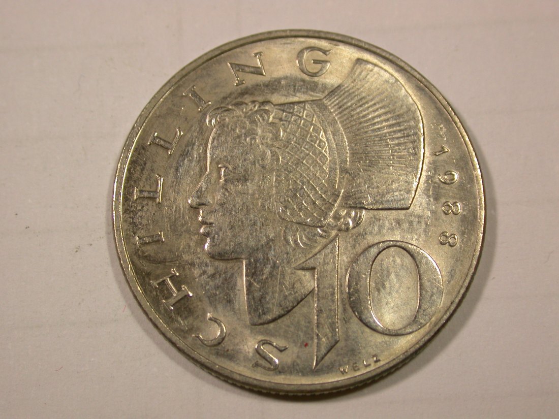 G11 Österreich 10 Schilling 1988 in vz+/vz-st Originalbilder