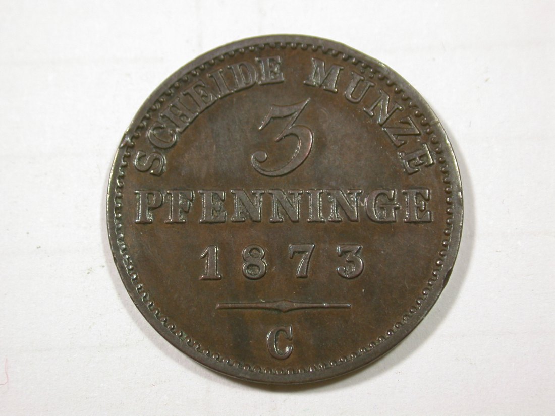 G11 Preussen 3 Pfennig 1873 C in f.vz Originalbilder