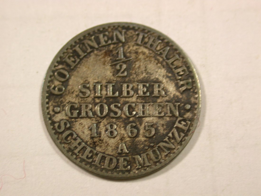 G11 Preussen 1/2 Silbergroschen 1865 A in ss Originalbilder