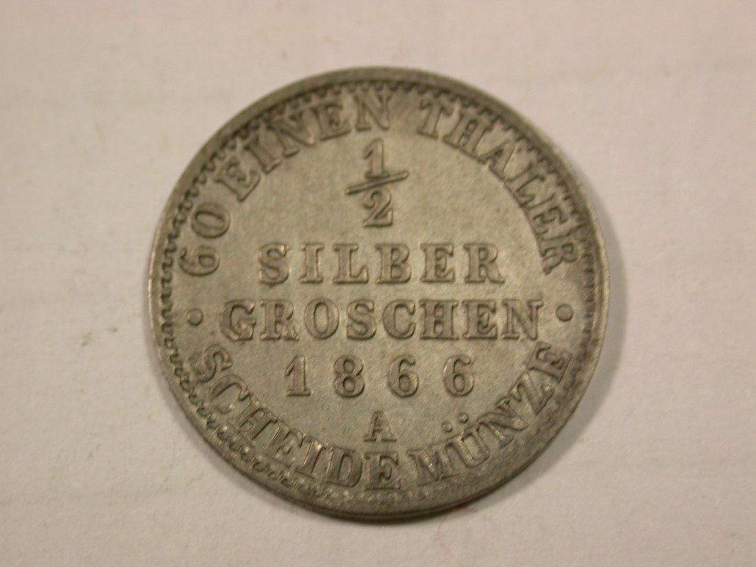  G11  Preussen  1/2 Silbergroschen 1866 A in ss+/f.vz     Originalbilder   