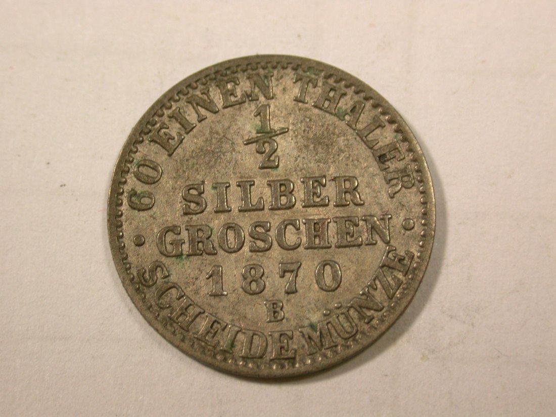G11 Preussen 1/2 Silbergroschen 1870 B in ss Originalbilder