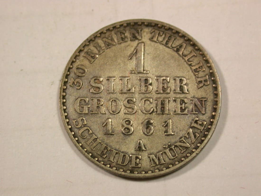 G11 Preussen 1 Silbergroschen 1861 A in ss/ss+ Originalbilder