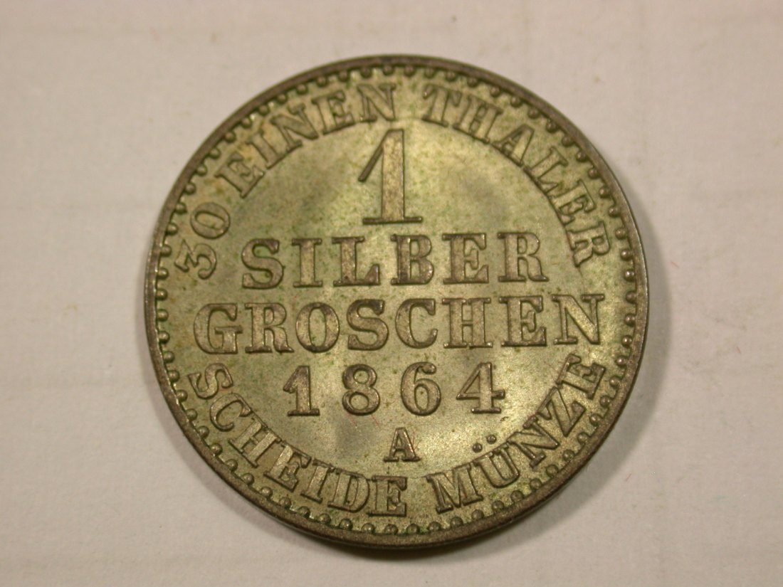 G11 Preussen 1 Silbergroschen 1864 A in ST Originalbilder