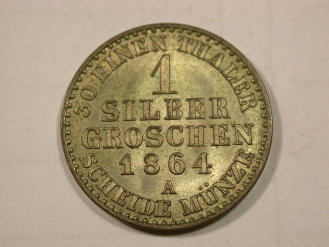  G11  Preussen  1 Silbergroschen 1864 A in ST   Originalbilder   