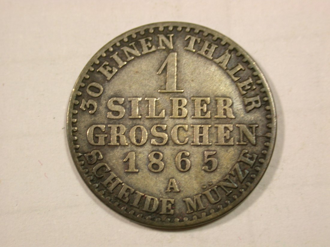 G11 Preussen 1 Silbergroschen 1865 A in ss Originalbilder