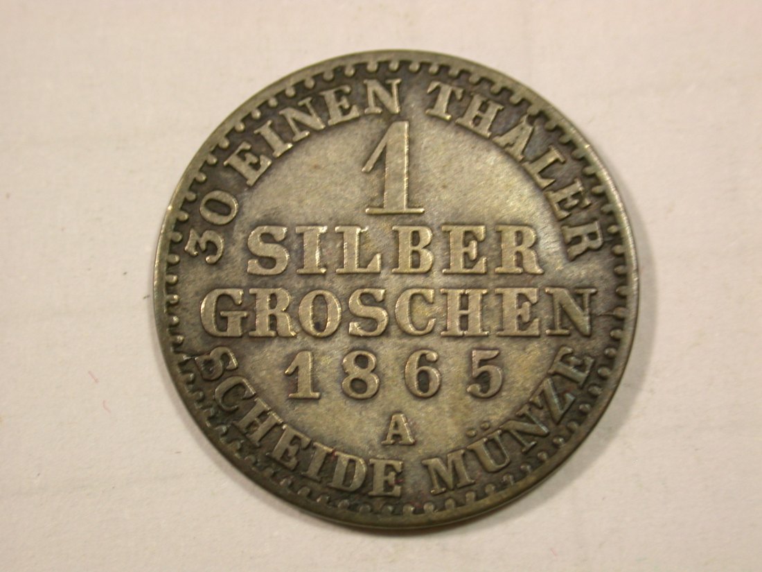  G11  Preussen  1 Silbergroschen 1865 A in ss    Originalbilder   