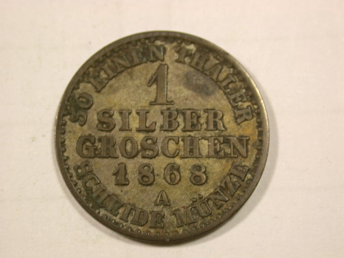G11 Preussen 1 Silbergroschen 1868 A in ss-vz Originalbilder