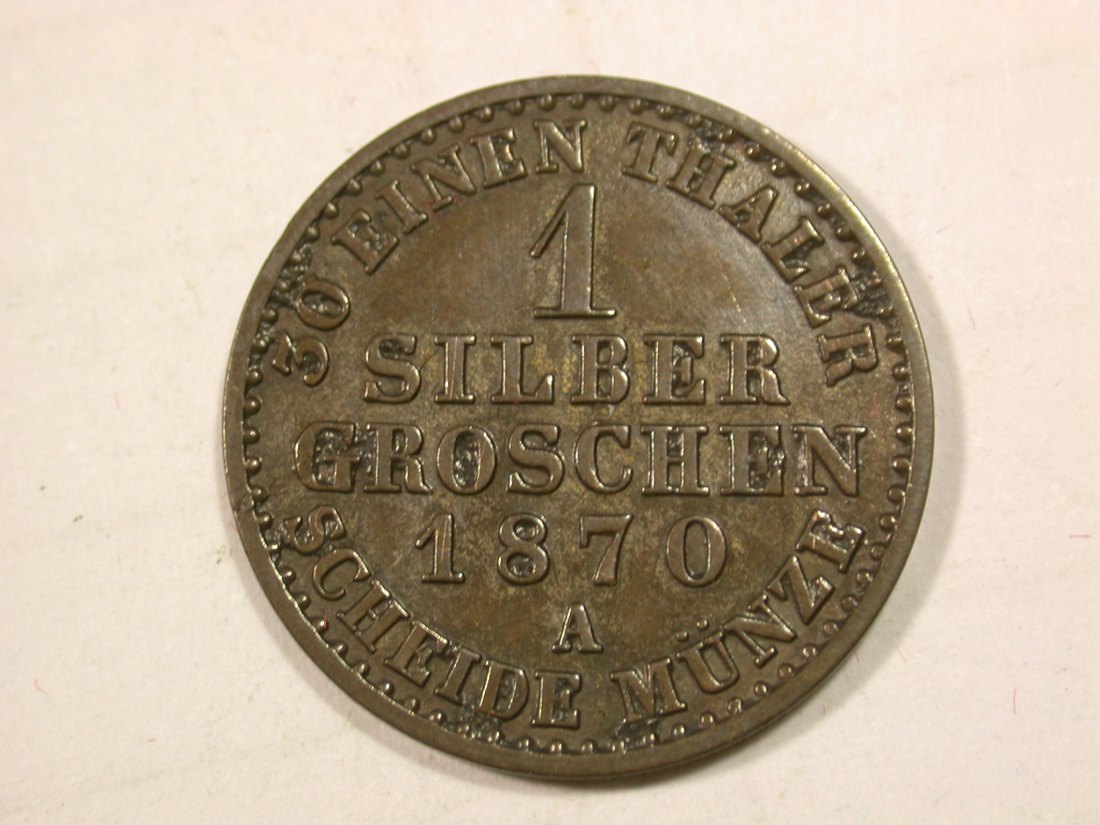 G11 Preussen 1 Silbergroschen 1870 A in ss-vz Originalbilder