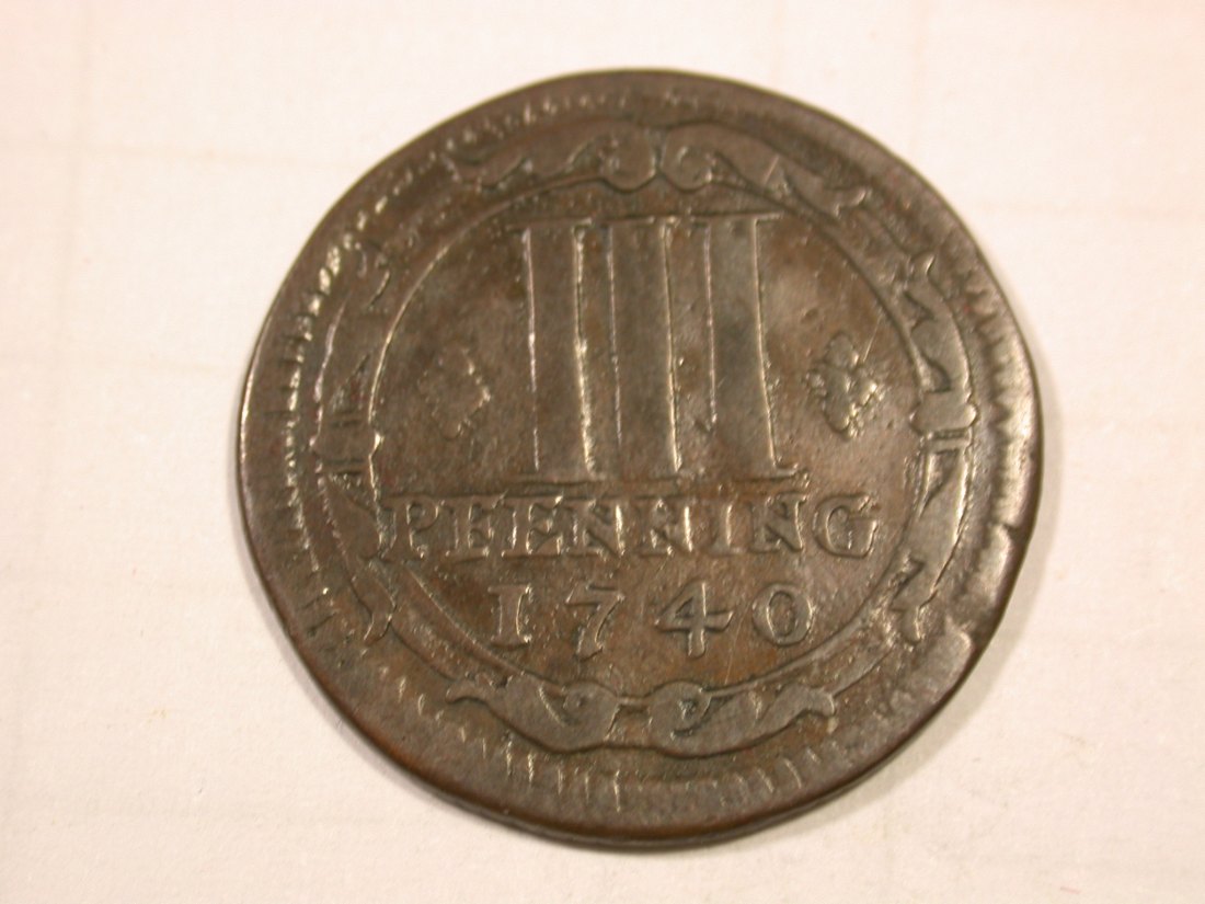 G11 Münster 3 Pfennig 1740 in ss Originalbilder
