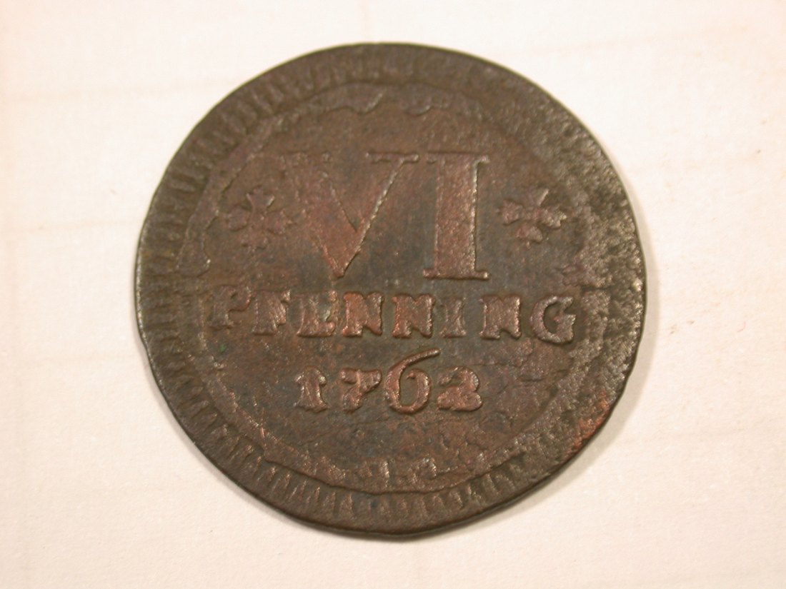  G11  Münster  6 Pfennig 1762 in s-ss   Originalbilder   