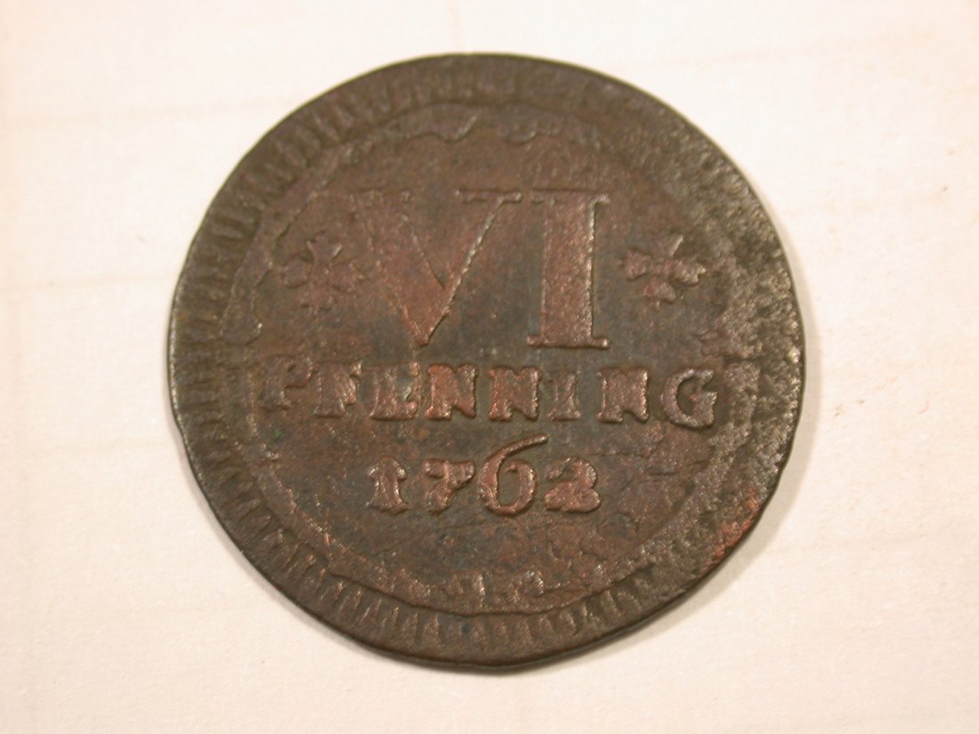 G11 Münster 6 Pfennig 1762 in s-ss Originalbilder