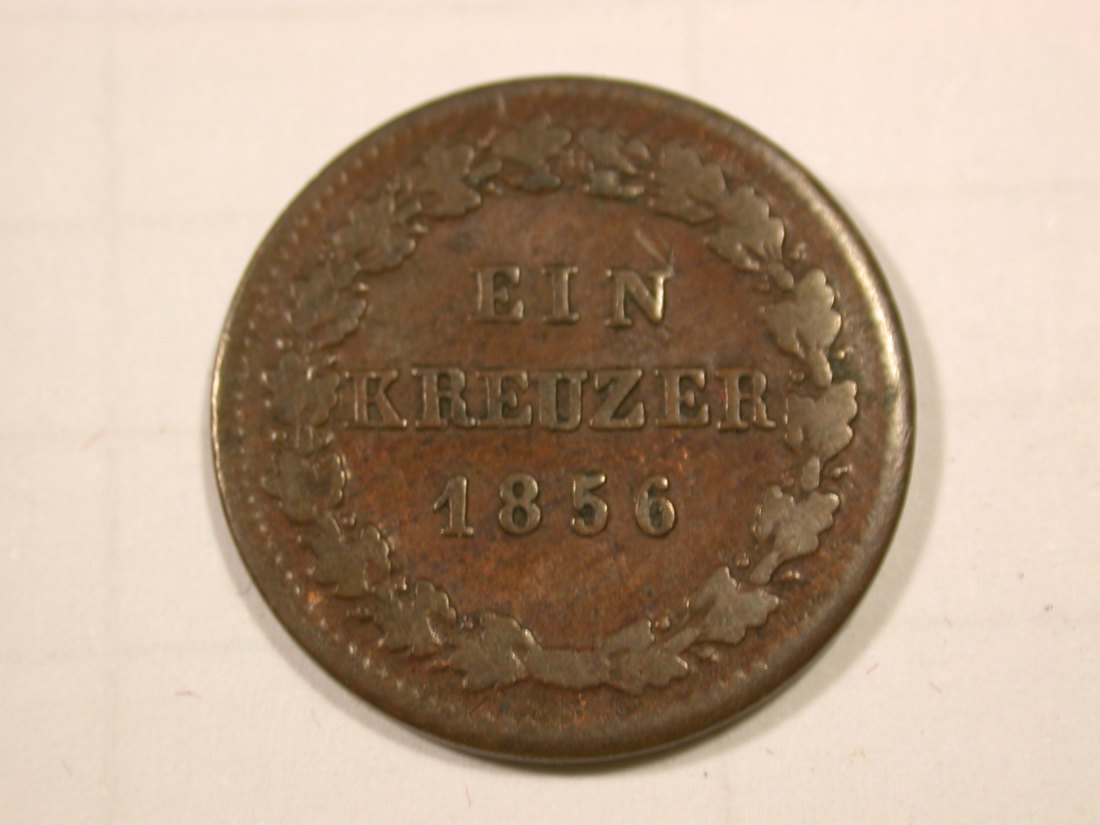 G11 Nassau 1 Kreuzer 1856 in gutem ss Originalbilder