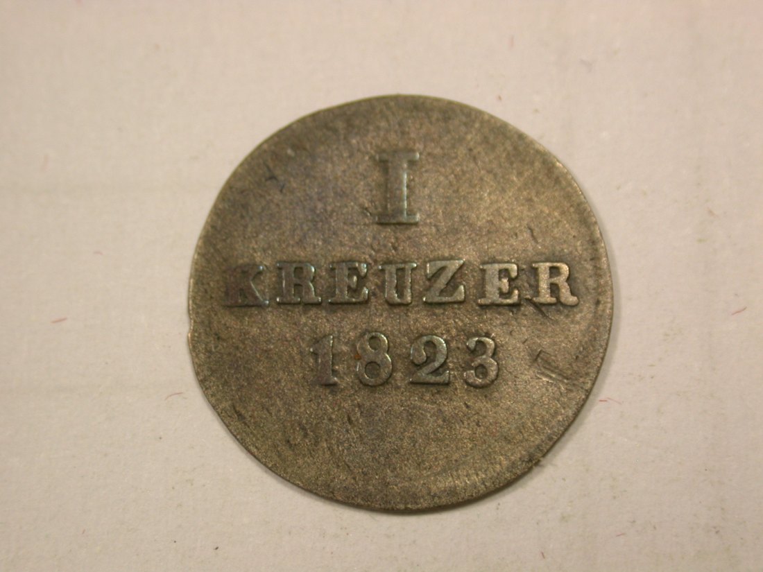 G11 Nassau 1 Kreuzer 1823 in f.ss Originalbilder