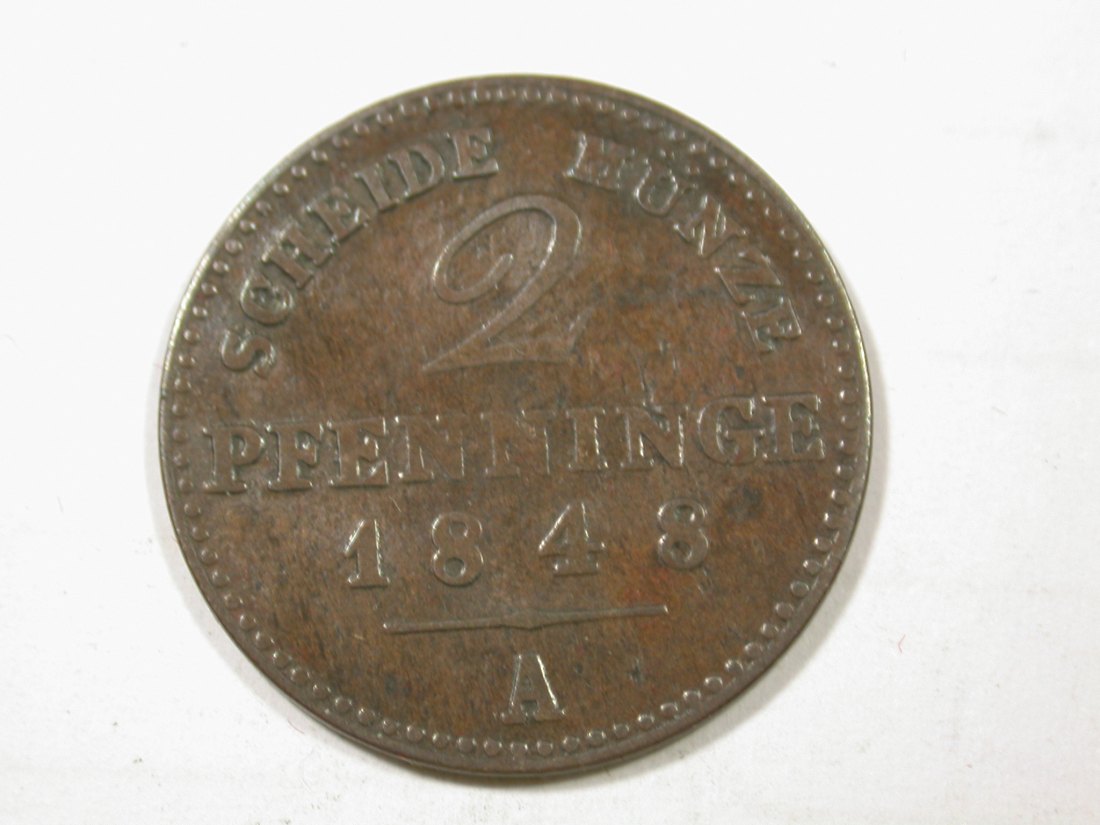 G11 Preussen 2 Pfennig 1848 A in f.ss -R- Originalbilder