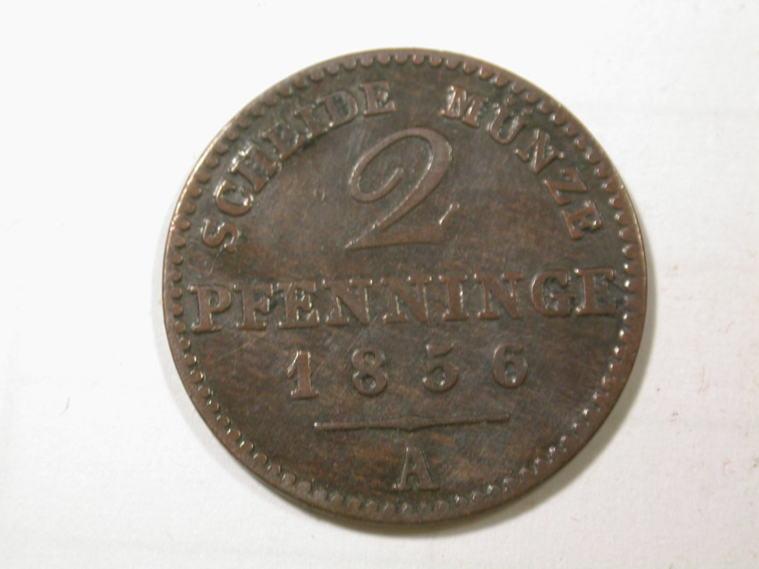 G11 Preussen 2 Pfennig 1856 A in s-ss Originalbilder