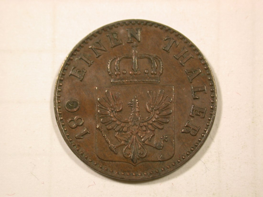  G11  Preussen  2 Pfennig 1859 A in ss+, Randfehler  Originalbilder   