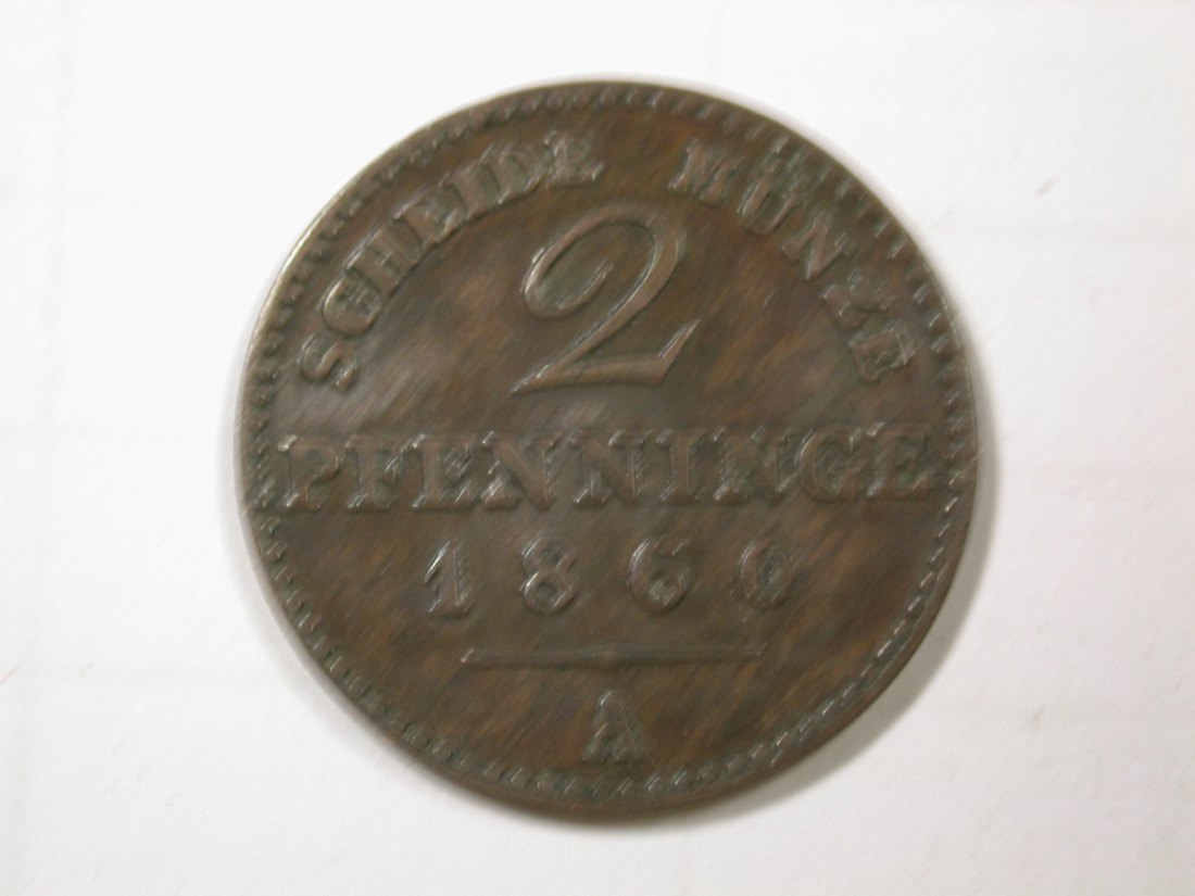  G11  Preussen  2 Pfennig 1860 A in ss   Originalbilder   
