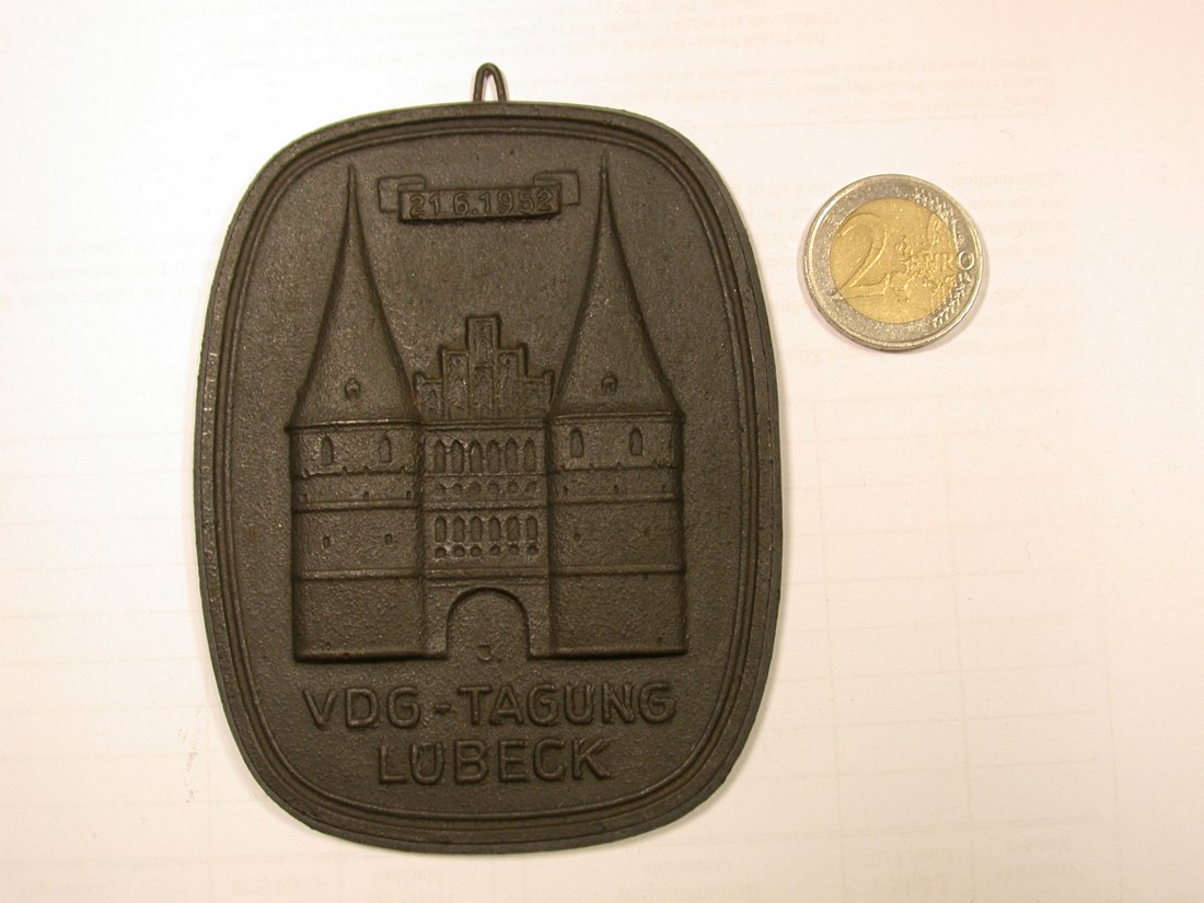  B60  Plakette  Lübeck Holstentor VDG Tagung 105x82 mm  217 Gramm Originalbilder   