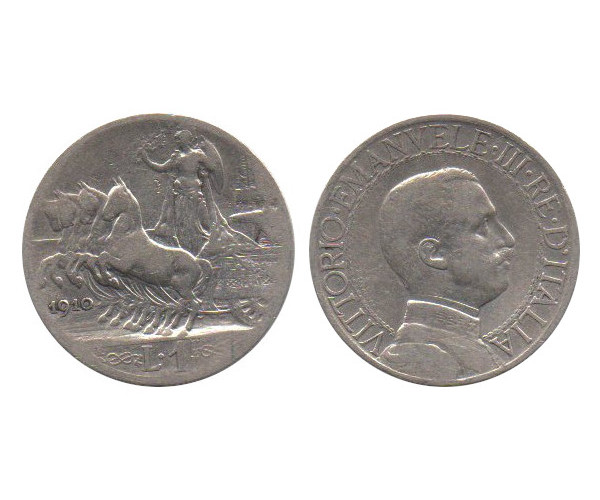  Italien Italy 1 Lira 1910 R Silber   